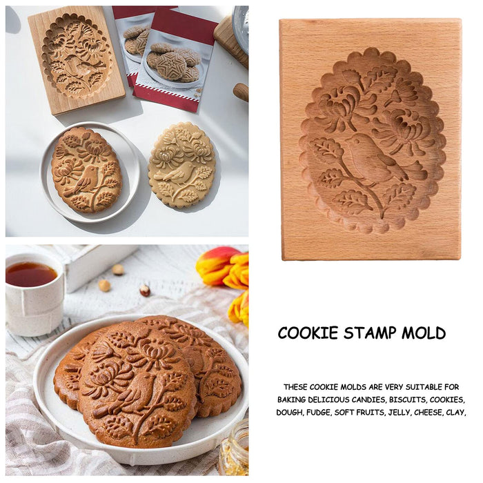 Cookie Mold Shortbread Mold Wooden Biscuit Cutter Cookie Mold