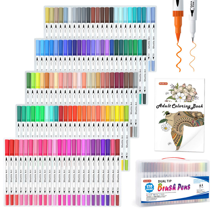 Markers Set for Adults Kids Dual Brush Pens Fine Tip Art Colored