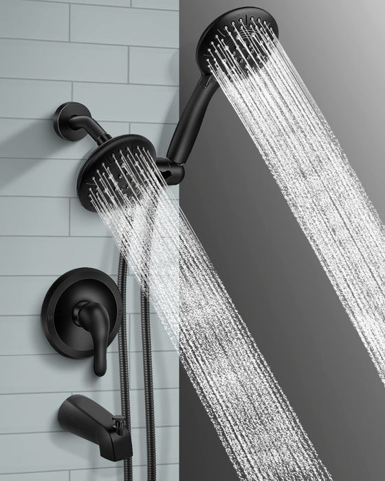 Meterra Black Tub Shower Faucet Set - High Pressure Bathroom Bathtub F —  CHIMIYA