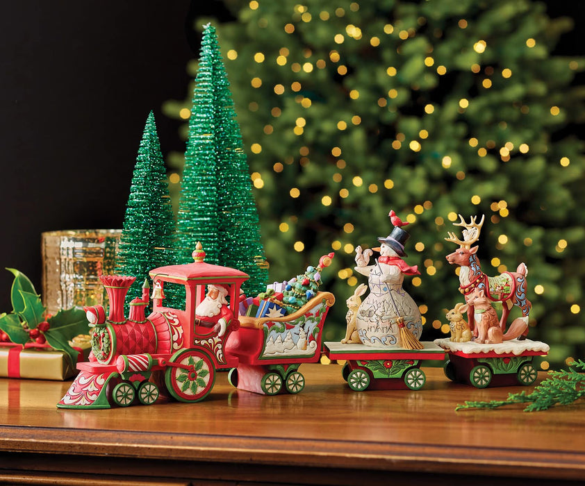 Enesco Jim Shore Heartwood Creek Santa in Christmas Train Engine