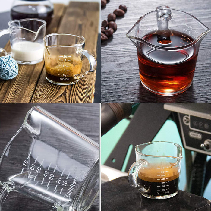 2pcs glass coffee mugs Shot Measuring Cup Measuring Glass Drinking Cup