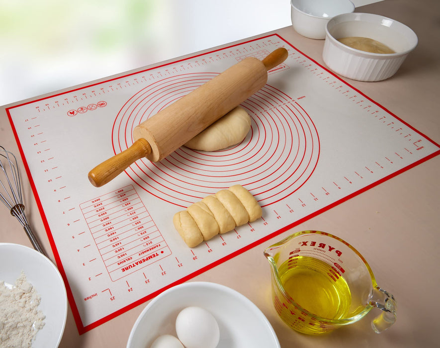 WAYUTO Silicone Pastry Mat with Measurements - Dough Rolling Mat Silicone  Baking Mat Dough Kneading Mat Pie Crust Rolling Sheet for Kitchen Bakery