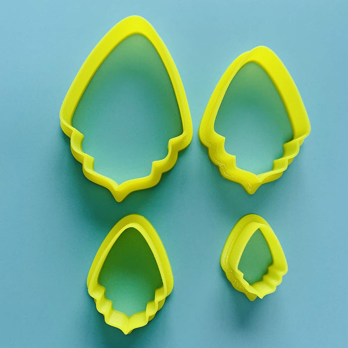 CHENRUI Set of 4 Frilled Drops Polymer Clay Shape Cutter, Cookie Cutter