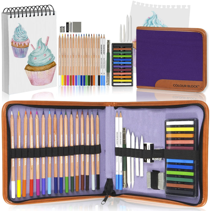 COLOUR BLOCK Drawing Travel Art Set - 60 sheets 6 x 8 Inches