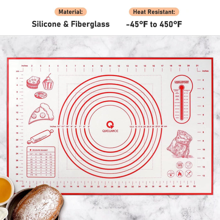 Silicone Baking Mat, 26 x 16 Extra Large Non Stick Pastry Mat with M —  CHIMIYA