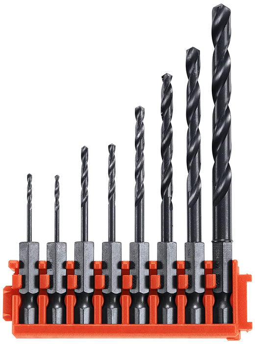 BOSCH CCSDV08 Impact Tough Black Oxide Drill Bits with Clip for Custom Case System