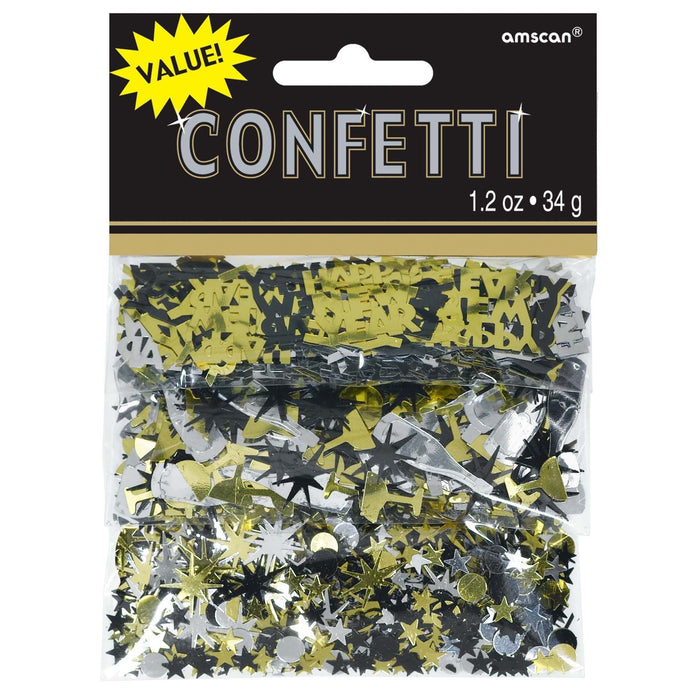 amscan 365597 Year Assorted Foil Confetti 1 Pack Party Supply