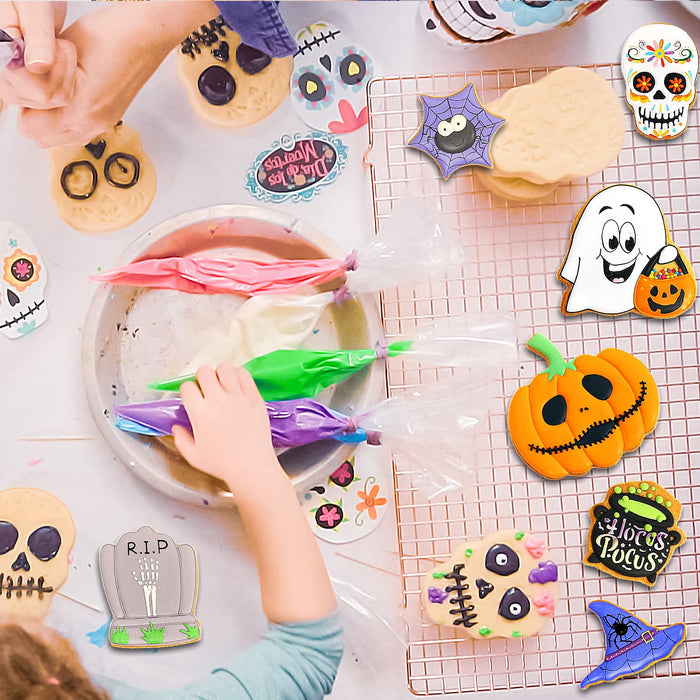 RichSmile Halloween Cookie Cutters, 15PCS Halloween Trick or Treat Cookie Cutter Set, Pumpkin,Witch,Bat,Ghost,Castle