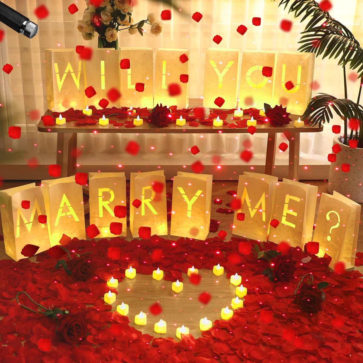 Rose Pedals and Candles Kit 3000 Packs Artificial Rose Petals for Romantic  Night 72 Pcs Fake Heart Candles Heart Shape LED Light Wedding Night