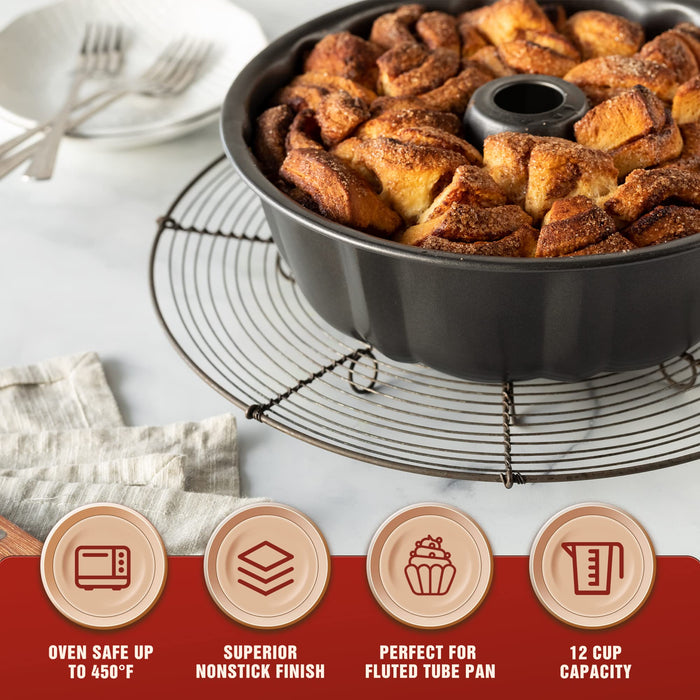 KITESSENSU Baking Pans Sets, Nonstick Bakeware Sets 7-Piece with  Round/Square Cake Pan, Loaf Pan, Muffin Pan, Cookie Sheet, Roast Pan,  Cooling Rack