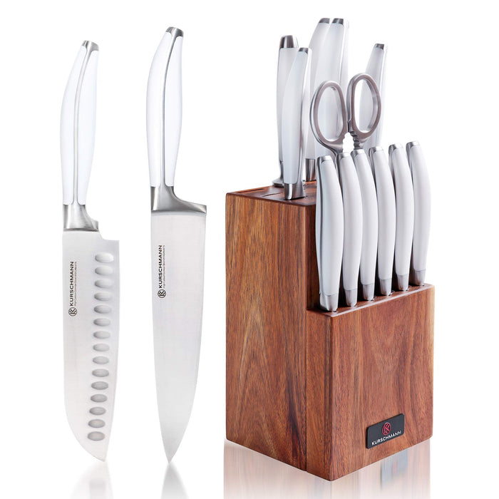 Professional 15-piece Knife Set With Block - Stainless-steel Cutlery With  Chef, Bread, Santoku, Filet, Paring, And Steak Knives By Classic Cuisine :  Target