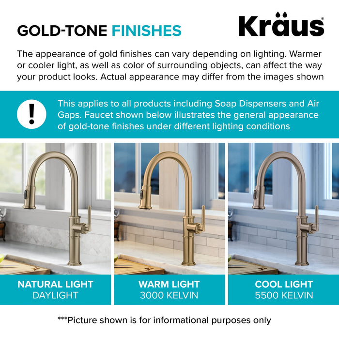 Kraus KFF-1610SFACB Bolden 2-in-1 Commercial Style Pull-Down Single Handle Filter Kitchen Faucet for Reverse Osmosis or Water Filtration System, Spot Free Antique Champagne Bronze