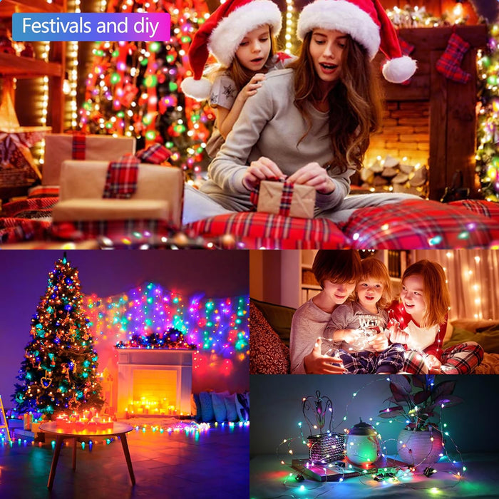 Christmas Tree Rgb Lights Smart Bluetooth Control Usb Led String Lamp  Outdoor App Remote Control Garland Fairy Lights Decoration