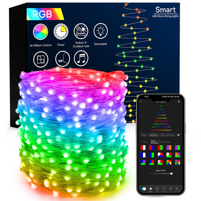 Brizled Pro Smart Fairy Lights App Control 66Ft 200 Led Wifi Color