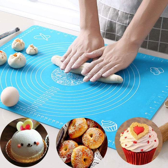 Silicone Baking Mat Pastry Mat with Measurement, 16 x 20 RED - Non Stick  Rolling Mat for Fondant, Rolling Dough, Pie Crust, Pizza and Cookies 