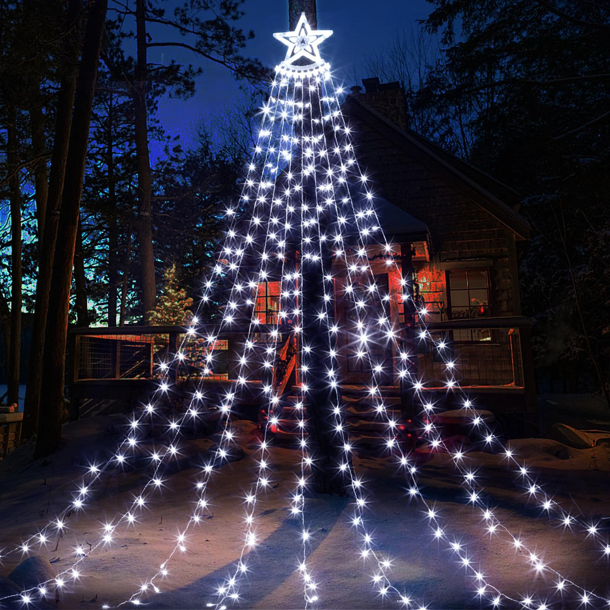 Christmas Lights Outdoor 352LED 11.5FT,Multicolor Tree Light with Plug in  Remote