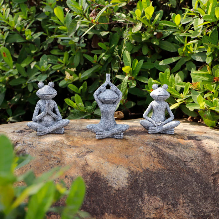 YKGOODNESS Meditating Yago Frog Table Desk Sculpture,Zen Buddha
