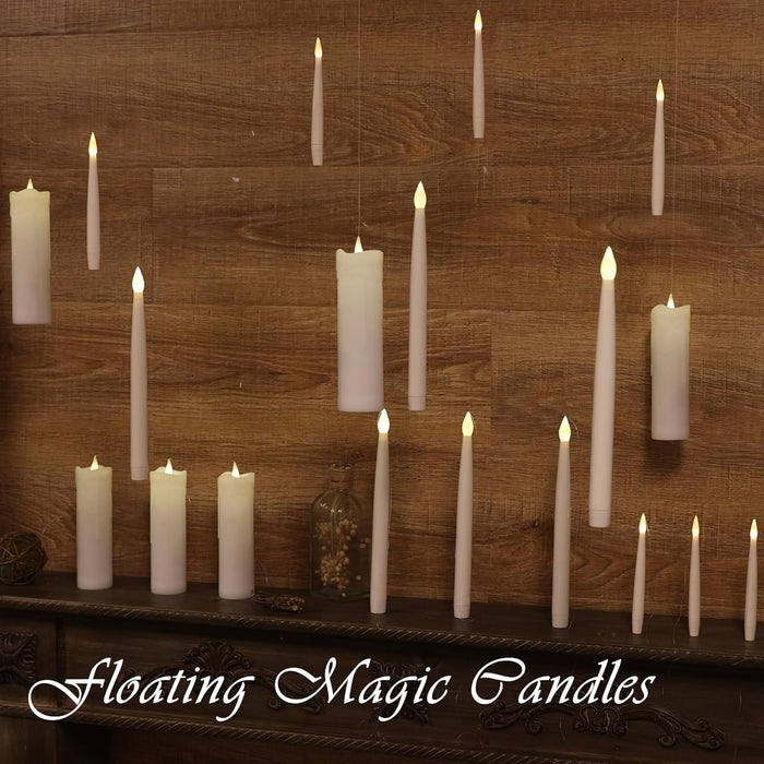 Harry Potter 10 Floating Candles with Wand Remote Light Set
