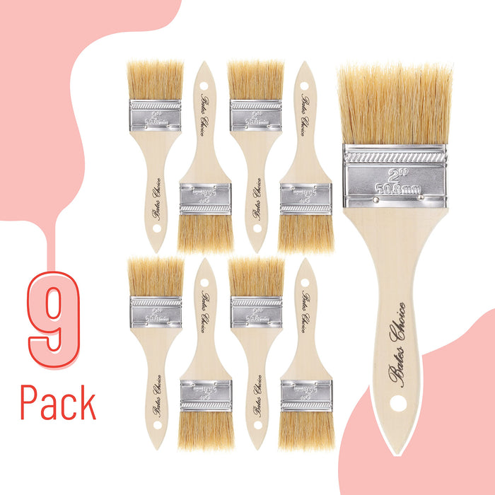 Bates- Paint Brushes- 2 Pack, Premium Paintbrush, Treated Wood Handle,  Paint Brush, Paint Brushes Set, Professional Brush Set, House Paint Brush,  Trim