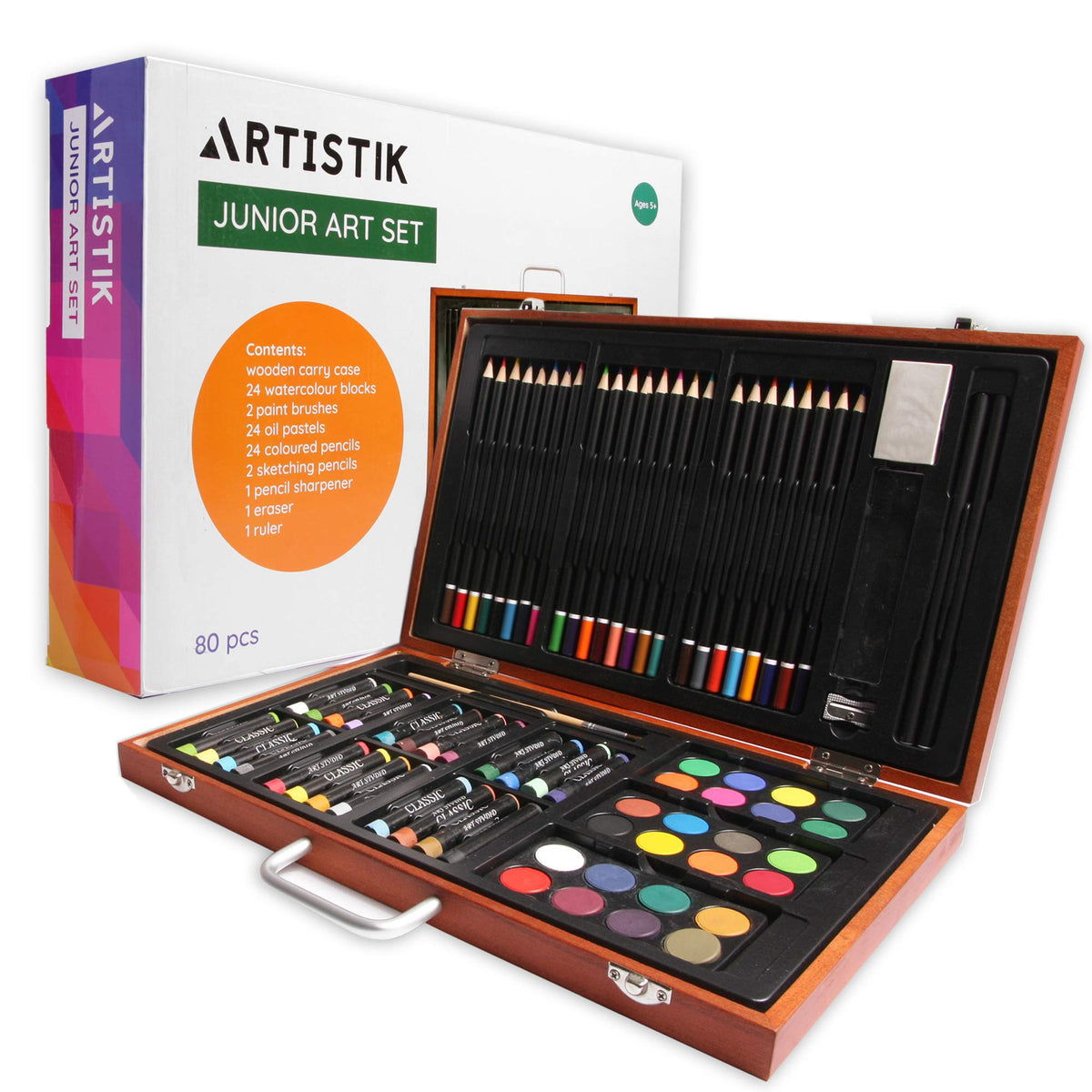 Articause 100+ Art Box Set in Wooden Case - Marker/Oil Pastels/Colored —  CHIMIYA