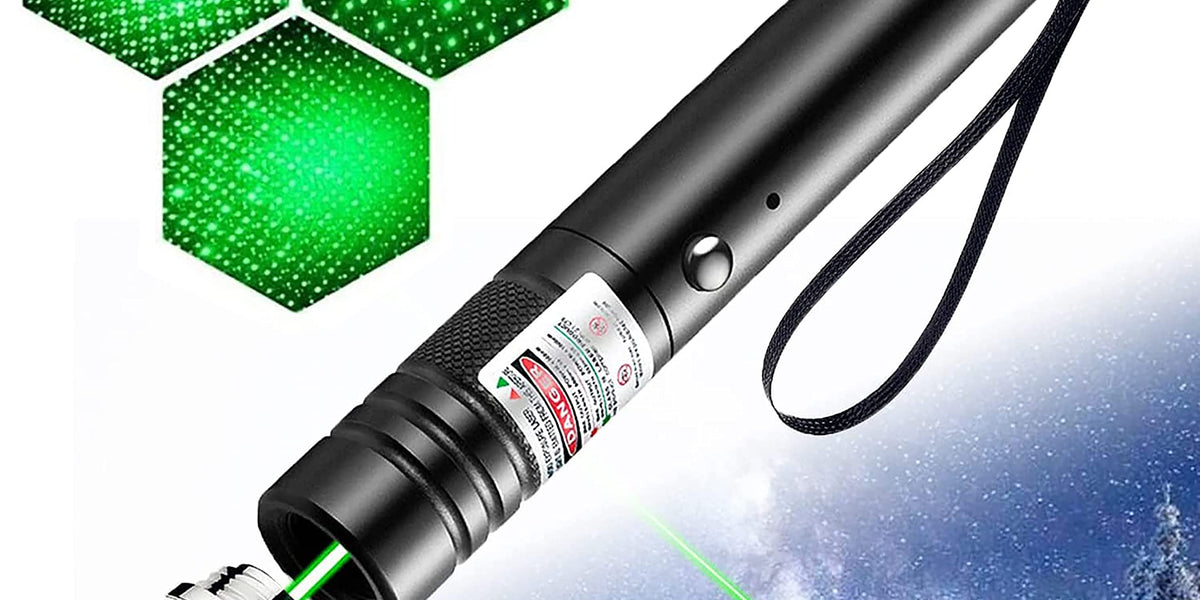 High Power Laser Pointer, Green Laser Pointer High Power Flashlight,  Rechargeable Pointer for USB, with Star Cap Adjustable Focus Suitable for  Hiking