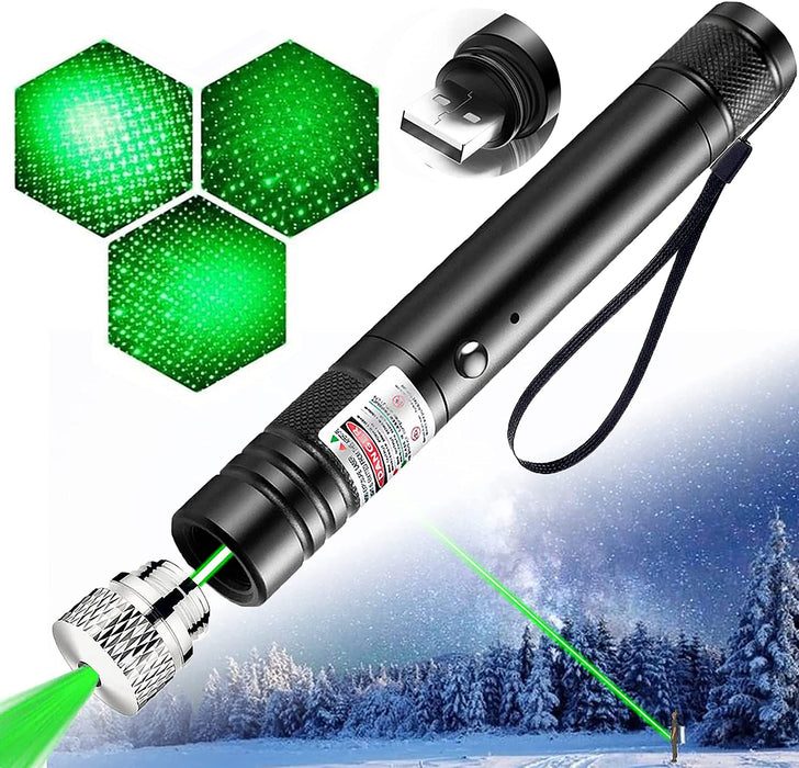 Long Range Green Beam High Power Flashligh with USB Charging, High Power Burning  Laser Pointer for Night Astronomy Outdoor Camping Hunting and Hiking 