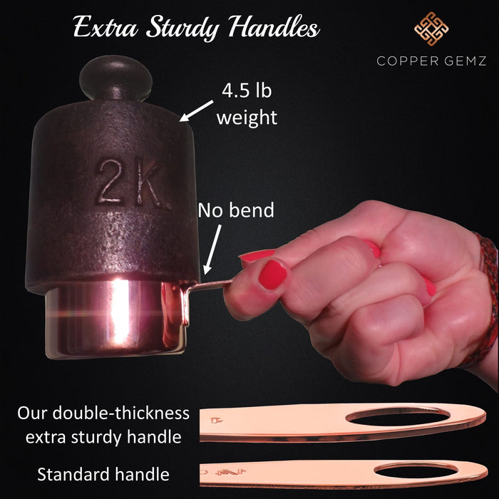 Copper Measuring Cups, Set of 4: Extra Sturdy Copper-Plated Top-Quality Stainless Steel. Satin and Mirror Polish. Engraved in US and Metric SYSTEM.