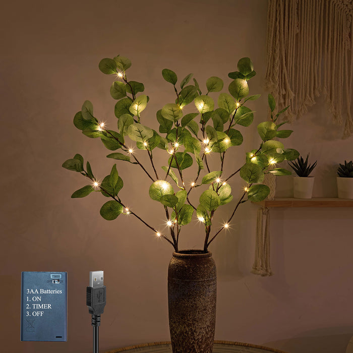 3 Pack Twig Lights - Romantic Decorative Branches - USB Plug-in