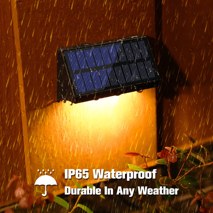 VOLISUN Solar Fence Lights Outdoor Waterproof IP65, Warm White  Fix —  CHIMIYA
