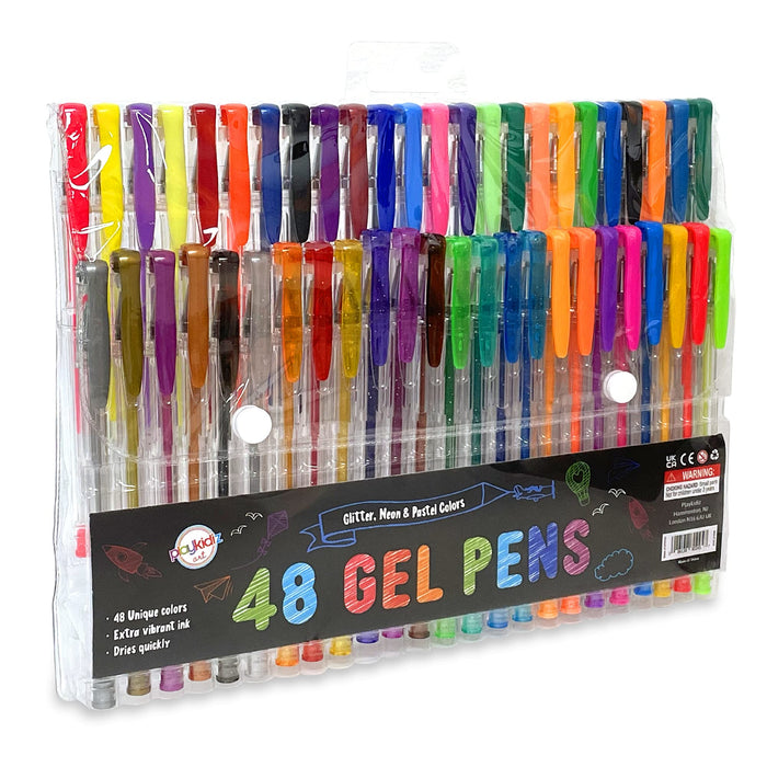 Playkidz Gel Pens 48 Pack, Fine Point Colored Pens Great for Adult Col —  CHIMIYA