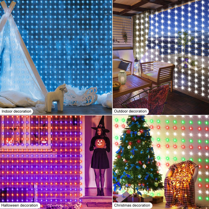 Smart Curtain Lights Rgb 5050 Built In Chip, 19 Color Changing Fairy Rainbow Curtain Lights Remote & App Control 144 Led Outdoor