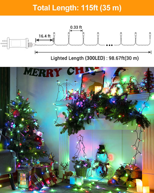 Flacchi Color Changing Christmas Lights, 49Ft 100 LED C6 Christmas