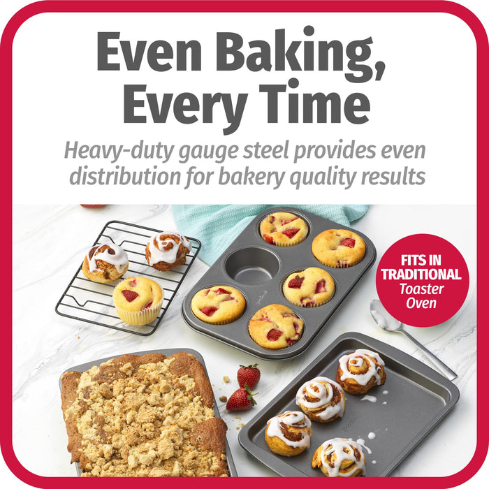GoodCook 4-Piece Nonstick Steel Toaster Oven Set with Sheet Pan