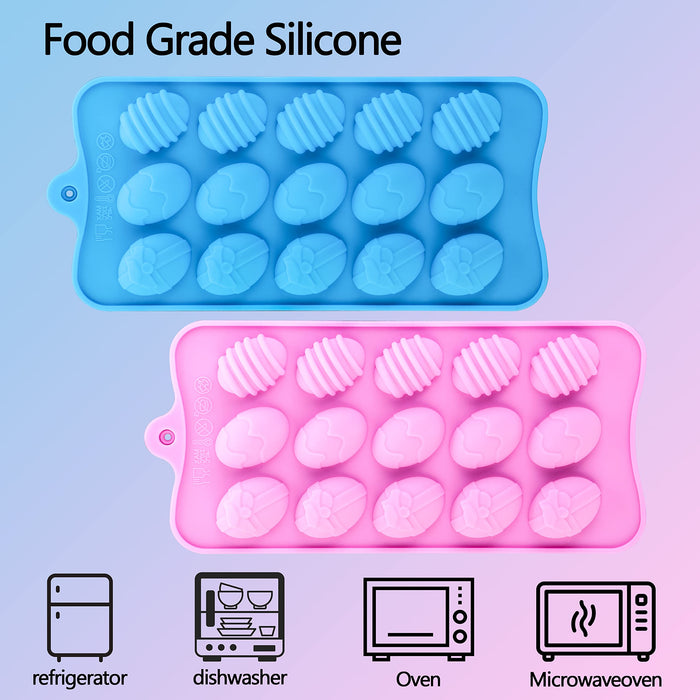 Amosfun Easter Egg Silicone Molds 8-Cavity Easter Egg Shaped Candy  Chocolate Mold Silicone Home DIY Baking Tool for Peanut Butter Chocolate  Candy