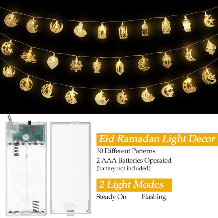 Hiboom 2 Pack 19.6ft 30 LED Ramadan Mubarak Eid String Light, Moon Sta —  CHIMIYA