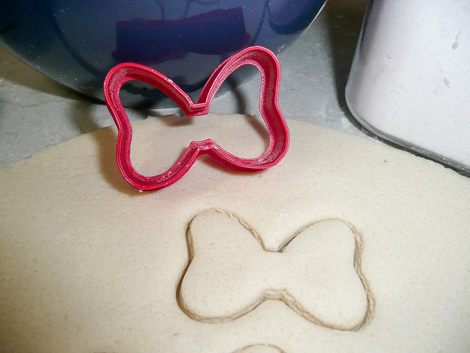 Minnie mouse and her bow cartoon character set of 2 special occasion cookie cutters 3d printed made in usa pr1539