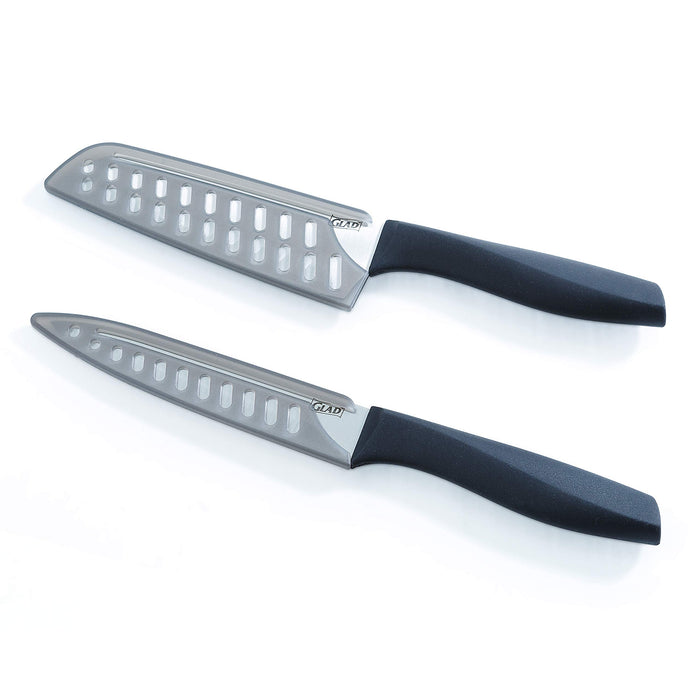 Beijiyi Knife Set with Cutting Board, 5 Pieces, Sharp Santoku and Utility  Knives with Blade Covers and Plastic Chopping Block, Kitchen Cooking  Accessories