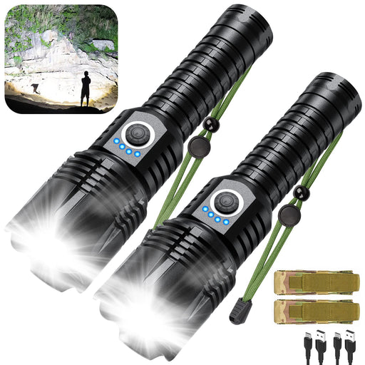 PeakPlus LED Tactical Flashlights High Lumens, Zoomable, 5 Modes Brigh —  CHIMIYA