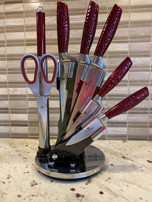 Berlinger Haus 8-Piece Knife Set w/ Acrylic Stand Carbon Collection