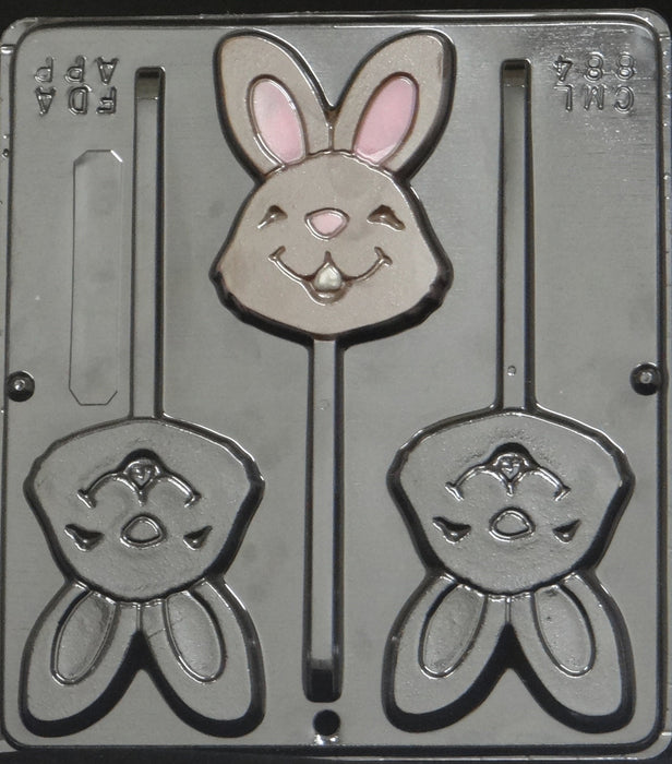 Happy Easter Bunny Lollipop Chocolate Candy Mold Easter 884