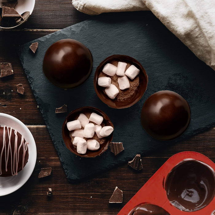 Small Silicone Half Sphere Molds - Chocolate Hot Cocoa Bombs, Candy Melts,  Brownies, Cakes, Mousse, Soap.