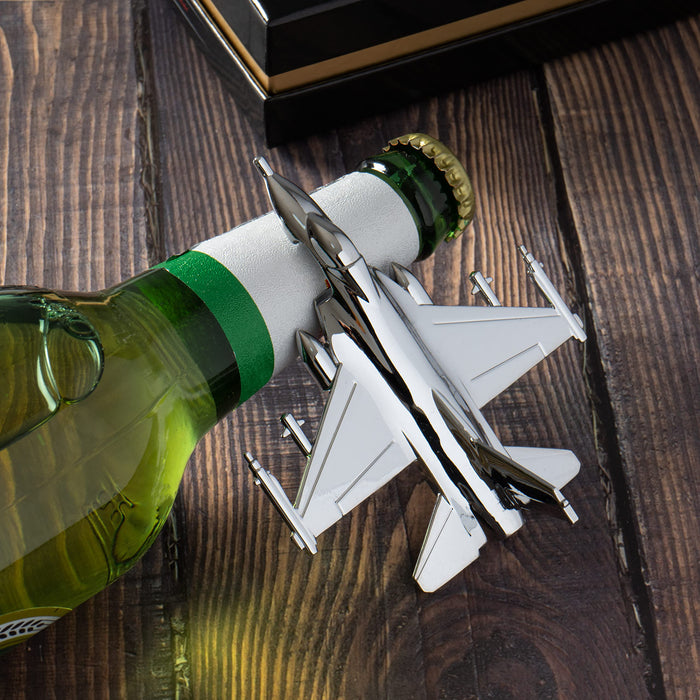 Fighter Jet Bottle Opener - Stainless Steel The Wine Savant - F16, F15, F18, F22 F35 Beer Bottle Opener, Fighter Jet Bottle Opener