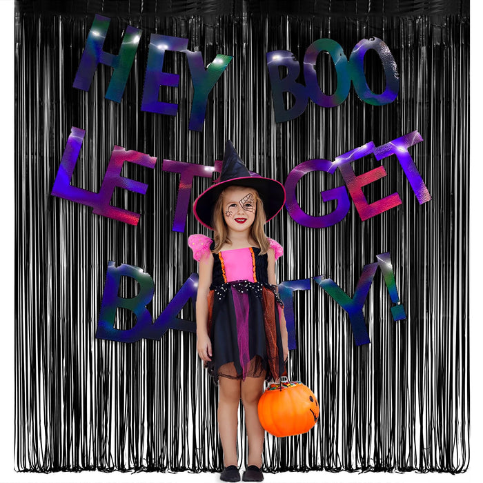 Black Fringe Halloween Backdrop - Greatril Black Streamers Outdoor Hol —  CHIMIYA