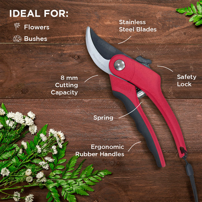 Garden Shears 8 Professional Pruning Shears for Gardening,Garden  Scissors,Garden Clippers,Pruning Scissors,Garden Clippers,Gardening Shears  Red