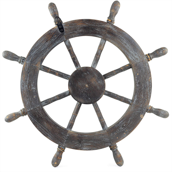 Ship Wheel Ships Steering Wheel Boat Wheel Pirate Ship Wheel Captains Wheel  Nautical Decor Wooden Ship Wheel (18 inch Dia) 