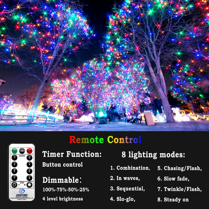 Kno Outdoor Christmas Lights 403Ft 1000 Led String Lights 8 Modes & Ti —  CHIMIYA