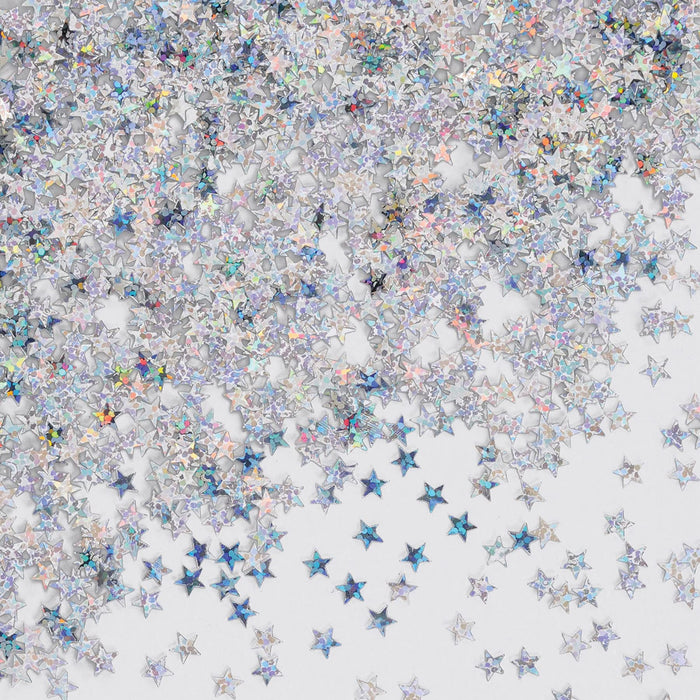 Beistle Silver Holographic Stars Confetti, 1/2-Ounce (CN054)