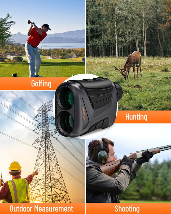 ENGiNDOT Golf Rangefinder 900 Yards 7X Magnification Rechargeable Laser Range Finder with Slope,High-Precision Flag Pole Locking/Range/Speed/Angle Measurement, Distance Finder for Golf & Hunting