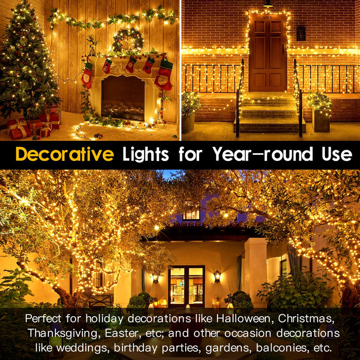 Decute 300led Christmas Tree Lights Outdoor Indoor String Lights 108ft Extendabl