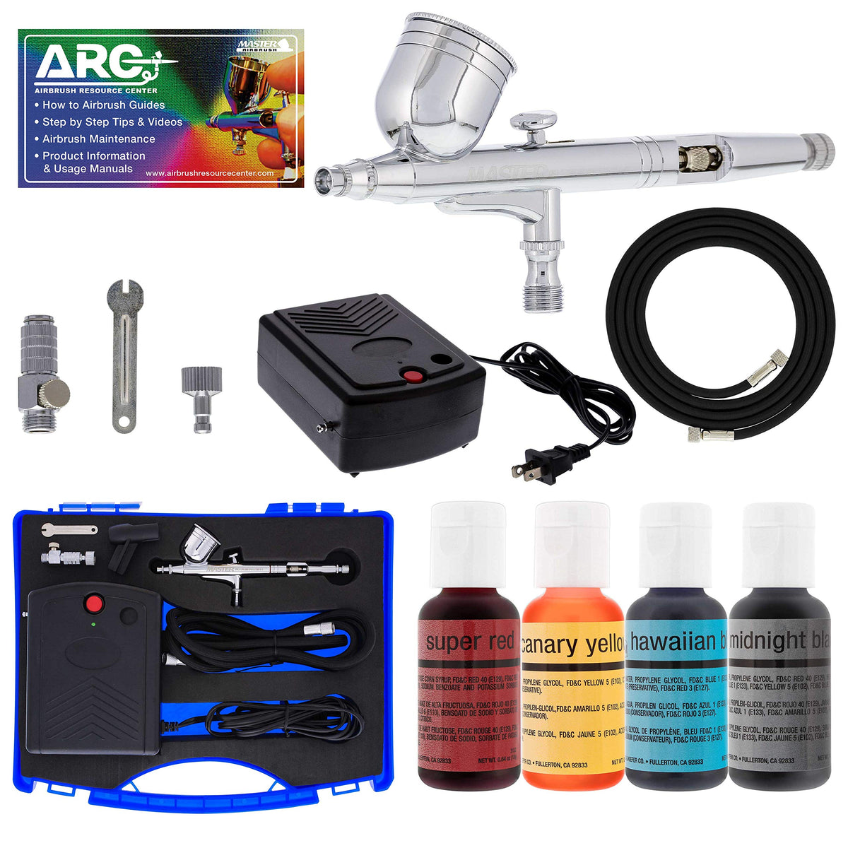 Master Airbrush Airbrushing System Kit with a G23 Multi-Purpose Gravity  Feed Dual-Action Airbrush with 1/3oz. Cup and 0.3mm Tip, Mini Air  Compressor, Hose, Storage Case, How-to-Airbrush ARC Link Card 